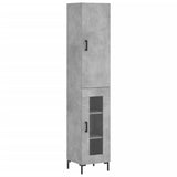 High sideboard Concrete gray 34.5x34x180 cm Engineered wood