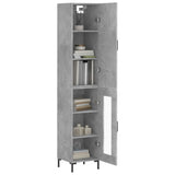 High sideboard Concrete gray 34.5x34x180 cm Engineered wood