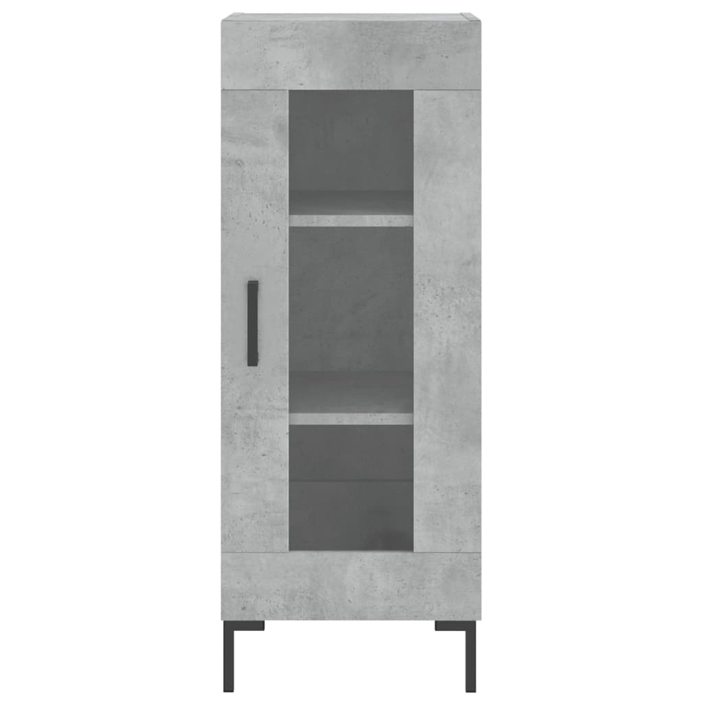 Buffet haut Gris béton 34,5x34x180 cm Bois d'ingénierie