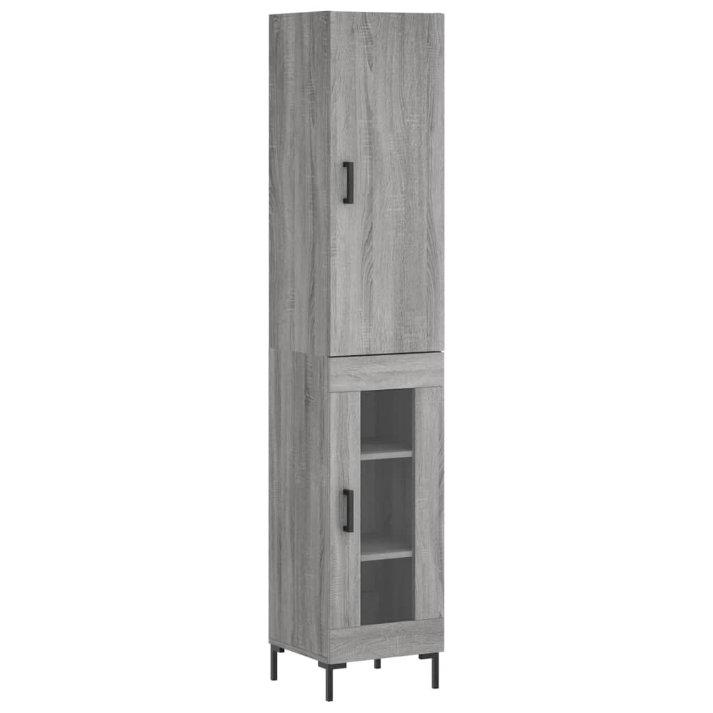 Buffet haut Sonoma gris 34,5x34x180 cm Bois d'ingénierie