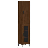 Buffet haut Chêne marron 34,5x34x180 cm Bois d'ingénierie