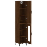 Buffet haut Chêne marron 34,5x34x180 cm Bois d'ingénierie