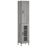 Sonoma hohes Sideboard grau 34,5x34x180 cm Holzwerkstoff