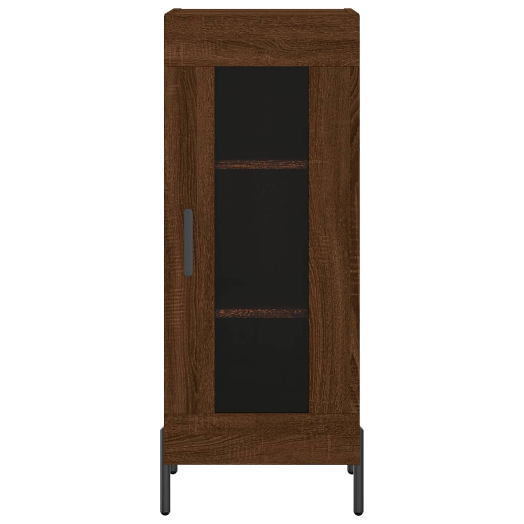 Buffet haut Chêne marron 34,5x34x180 cm Bois d'ingénierie