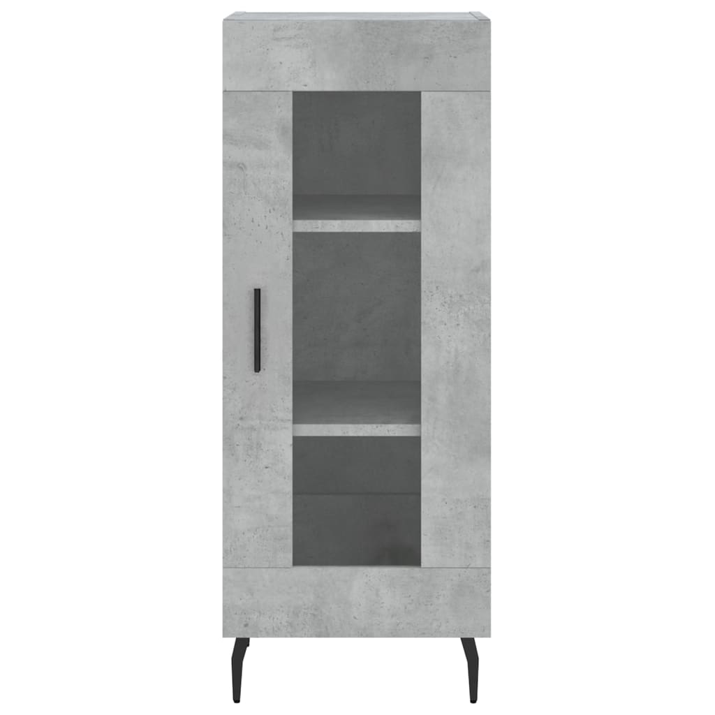 Buffet haut Gris béton 34,5x34x180 cm Bois d'ingénierie