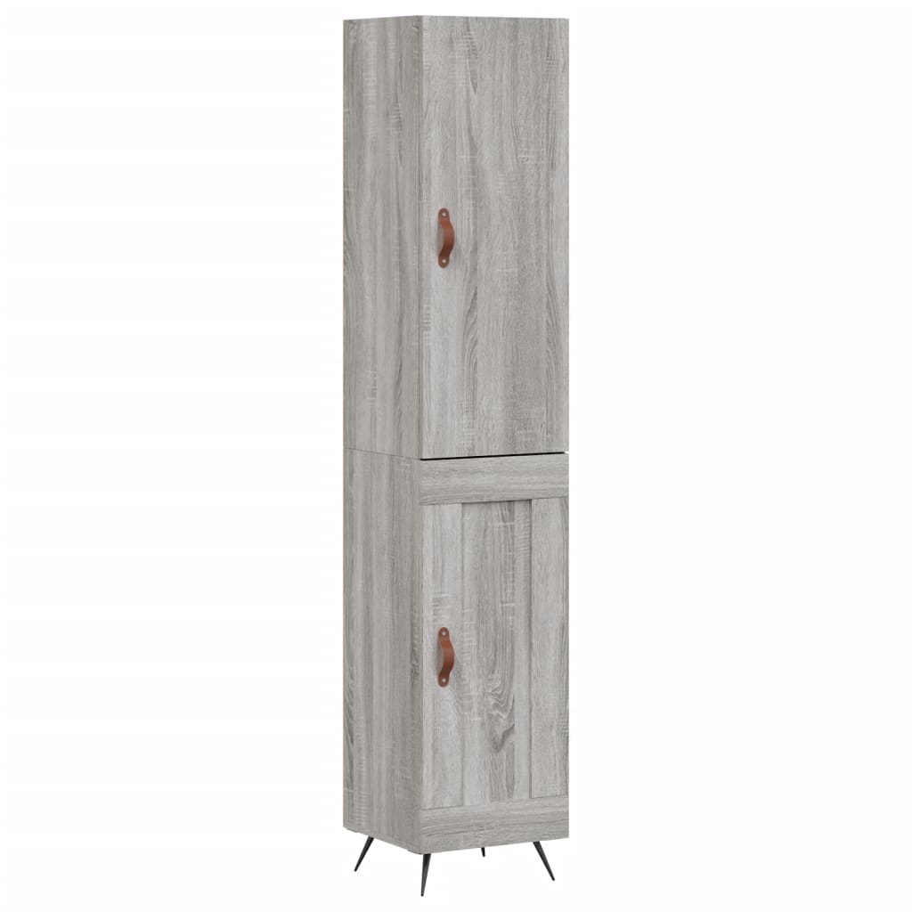 Sonoma hohes Sideboard grau 34,5x34x180 cm Holzwerkstoff