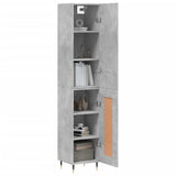 High sideboard Concrete gray 34.5x34x180 cm Engineered wood