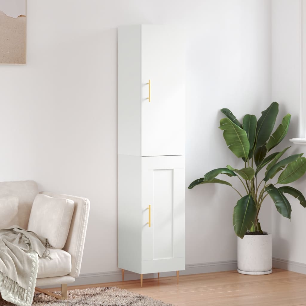 High sideboard White 34.5x34x180 cm Engineered wood