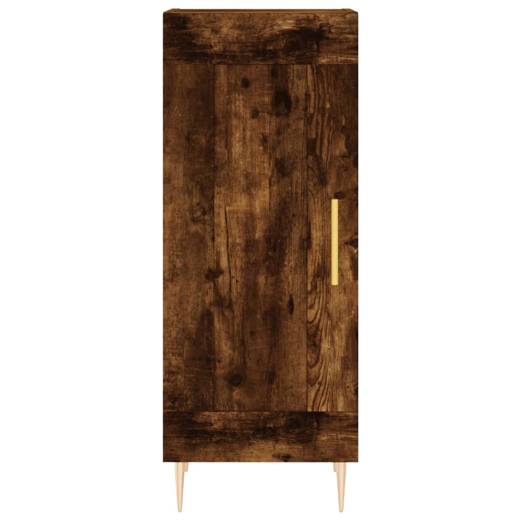 Buffet haut Chêne fumé 34,5x34x180 cm Bois d'ingénierie