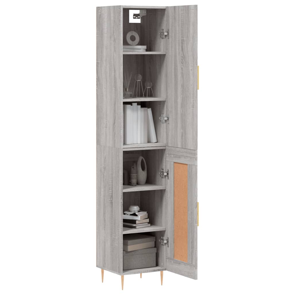 Buffet haut Sonoma gris 34,5x34x180 cm Bois d'ingénierie