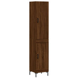 Buffet haut Chêne marron 34,5x34x180 cm Bois d'ingénierie