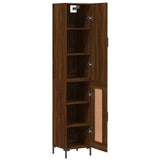 Buffet haut Chêne marron 34,5x34x180 cm Bois d'ingénierie