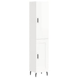 Buffet haut Blanc brillant 34,5x34x180 cm Bois d'ingénierie