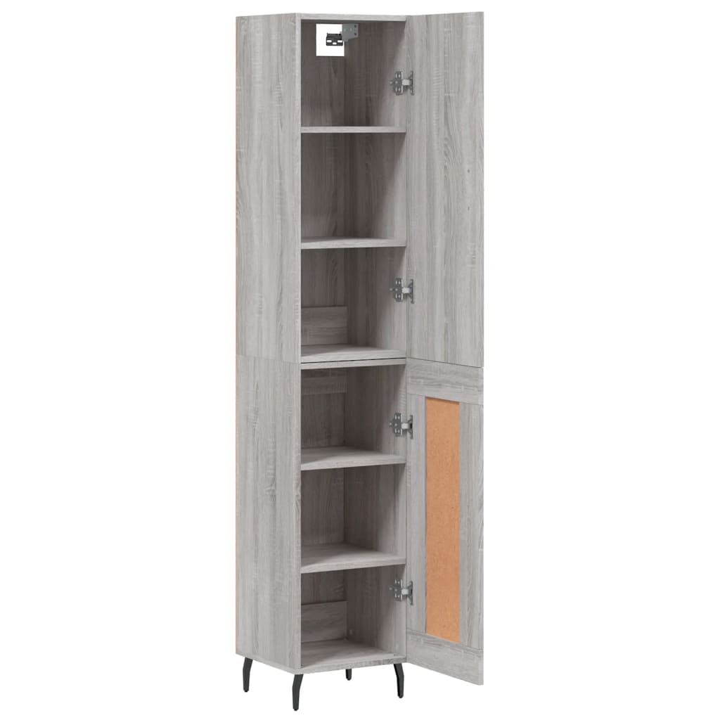 Buffet haut Sonoma gris 34,5x34x180 cm Bois d'ingénierie