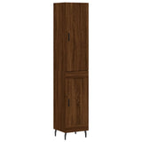 Buffet haut Chêne marron 34,5x34x180 cm Bois d'ingénierie