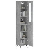 High sideboard Concrete gray 34.5x34x180 cm Engineered wood