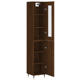 Buffet haut Chêne marron 34,5x34x180 cm Bois d'ingénierie