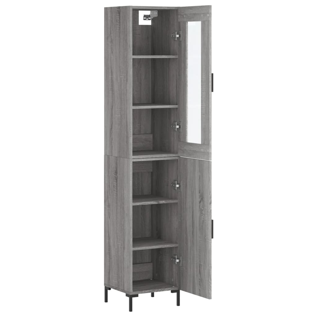 Buffet haut Sonoma gris 34,5x34x180 cm Bois d'ingénierie