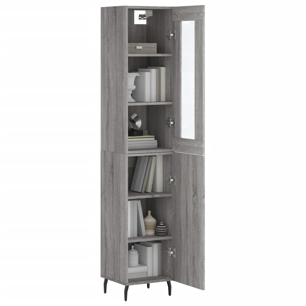 Buffet haut Sonoma gris 34,5x34x180 cm Bois d'ingénierie