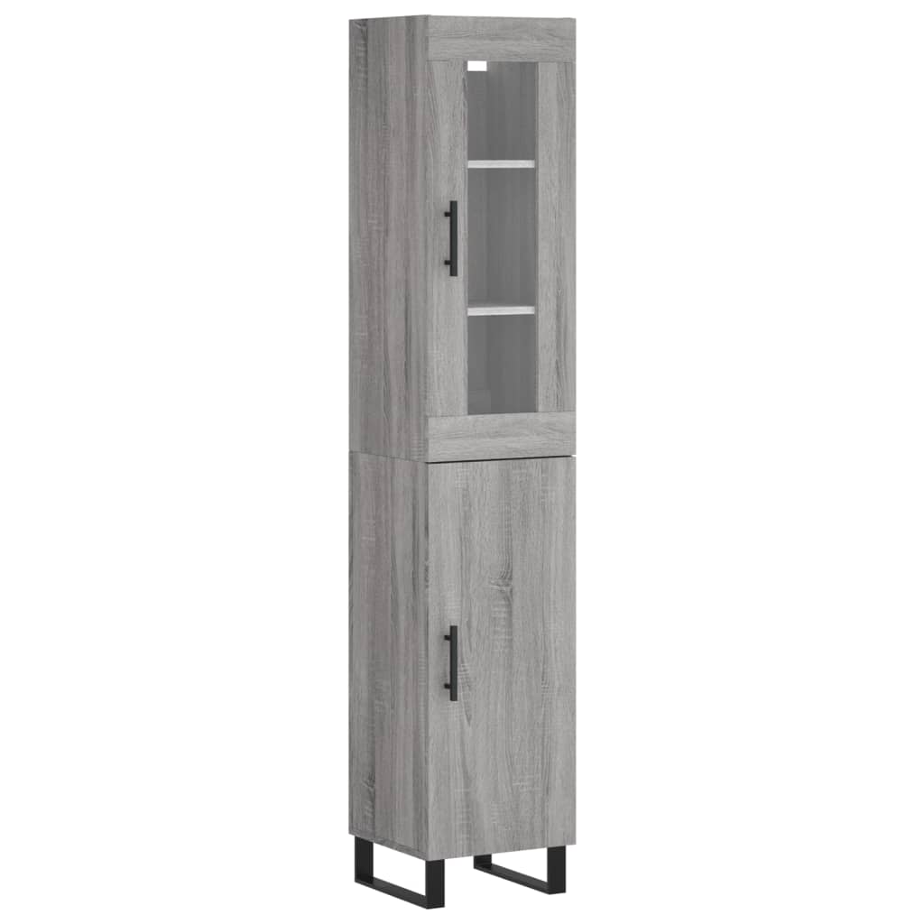 Buffet haut Sonoma gris 34,5x34x180 cm Bois d'ingénierie