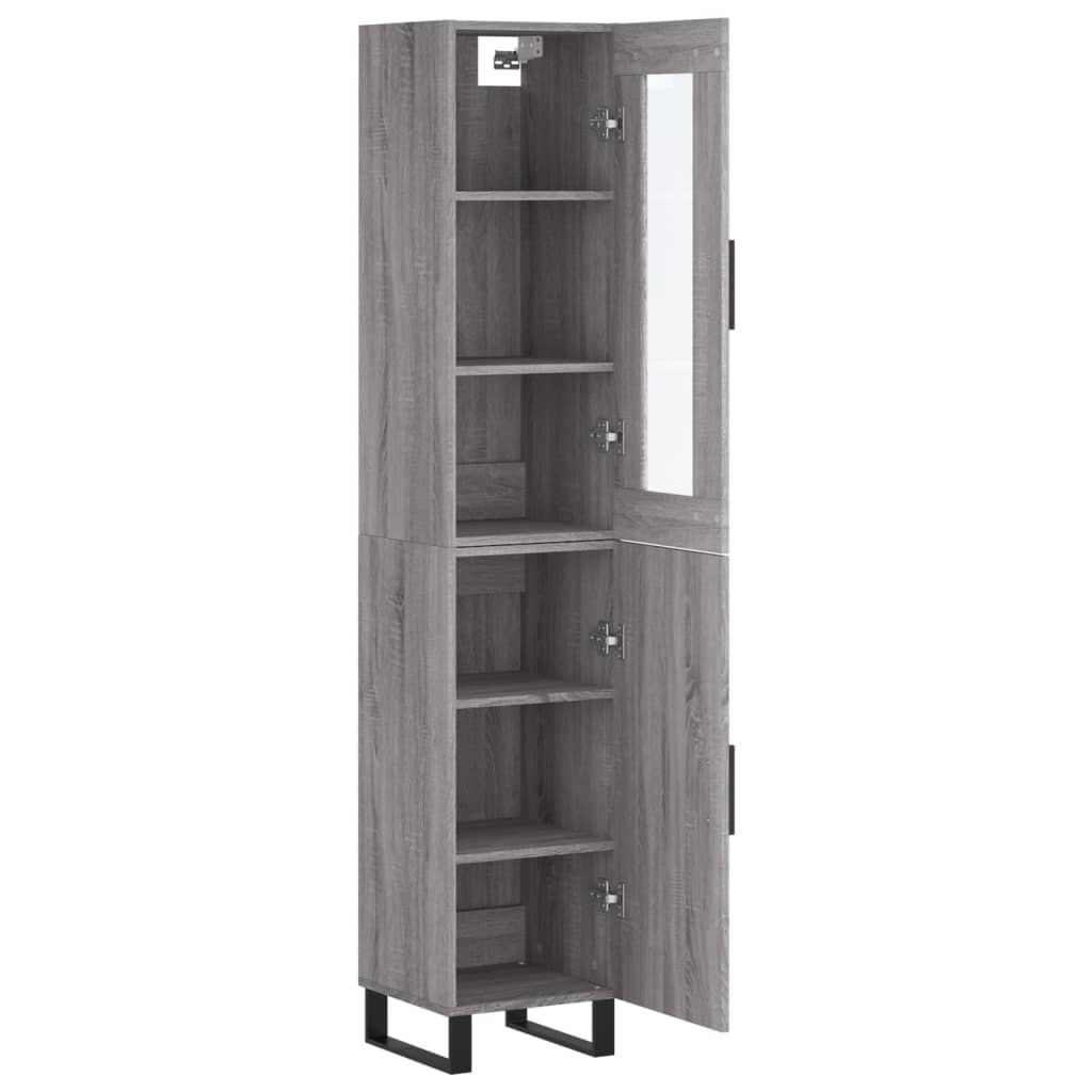 Buffet haut Sonoma gris 34,5x34x180 cm Bois d'ingénierie