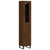 Buffet haut Chêne marron 34,5x34x180 cm Bois d'ingénierie