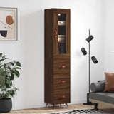 High sideboard Brown oak 34.5x34x180 cm Engineered wood