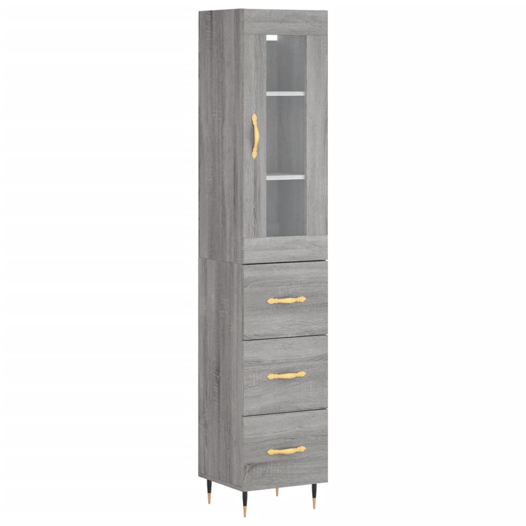 Sonoma high sideboard gray 34.5x34x180 cm Engineered wood