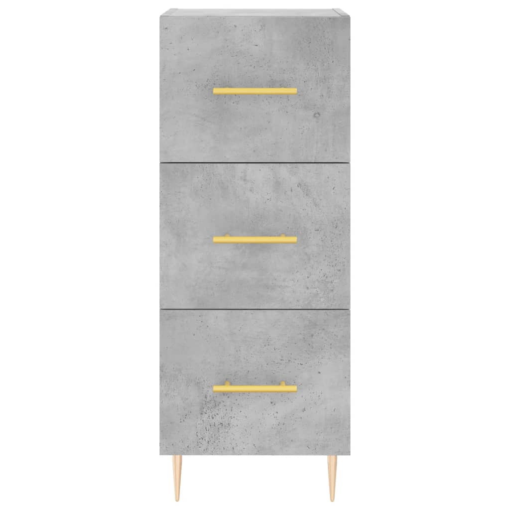 Buffet haut Gris béton 34,5x34x180 cm Bois d'ingénierie