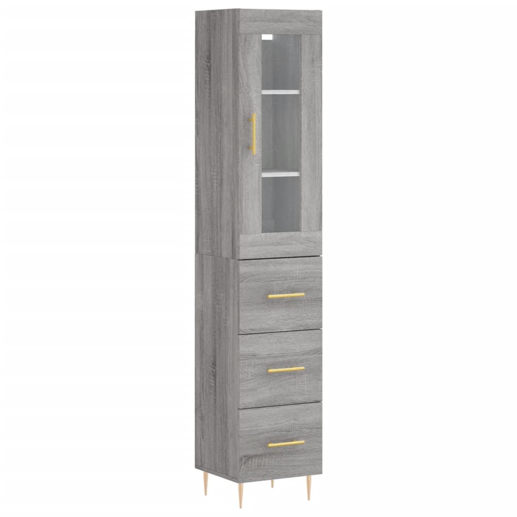 Buffet haut Sonoma gris 34,5x34x180 cm Bois d'ingénierie