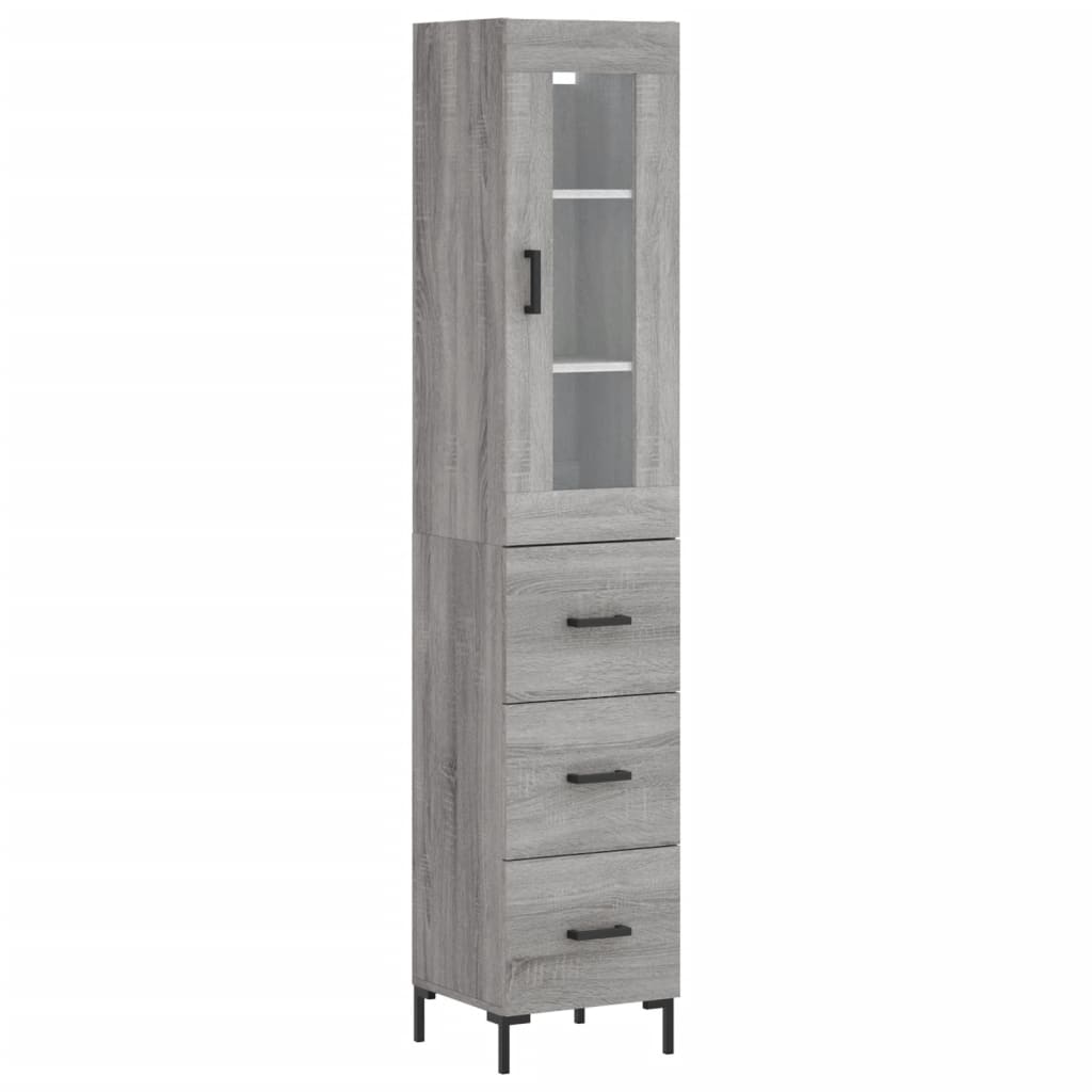 Buffet haut Sonoma gris 34,5x34x180 cm Bois d'ingénierie