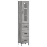 Buffet haut Sonoma gris 34,5x34x180 cm Bois d'ingénierie