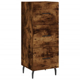 Buffet haut Chêne fumé 34,5x34x180 cm Bois d'ingénierie