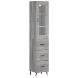 Buffet haut Sonoma gris 34,5x34x180 cm Bois d'ingénierie