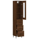 Buffet haut Chêne marron 34,5x34x180 cm Bois d'ingénierie