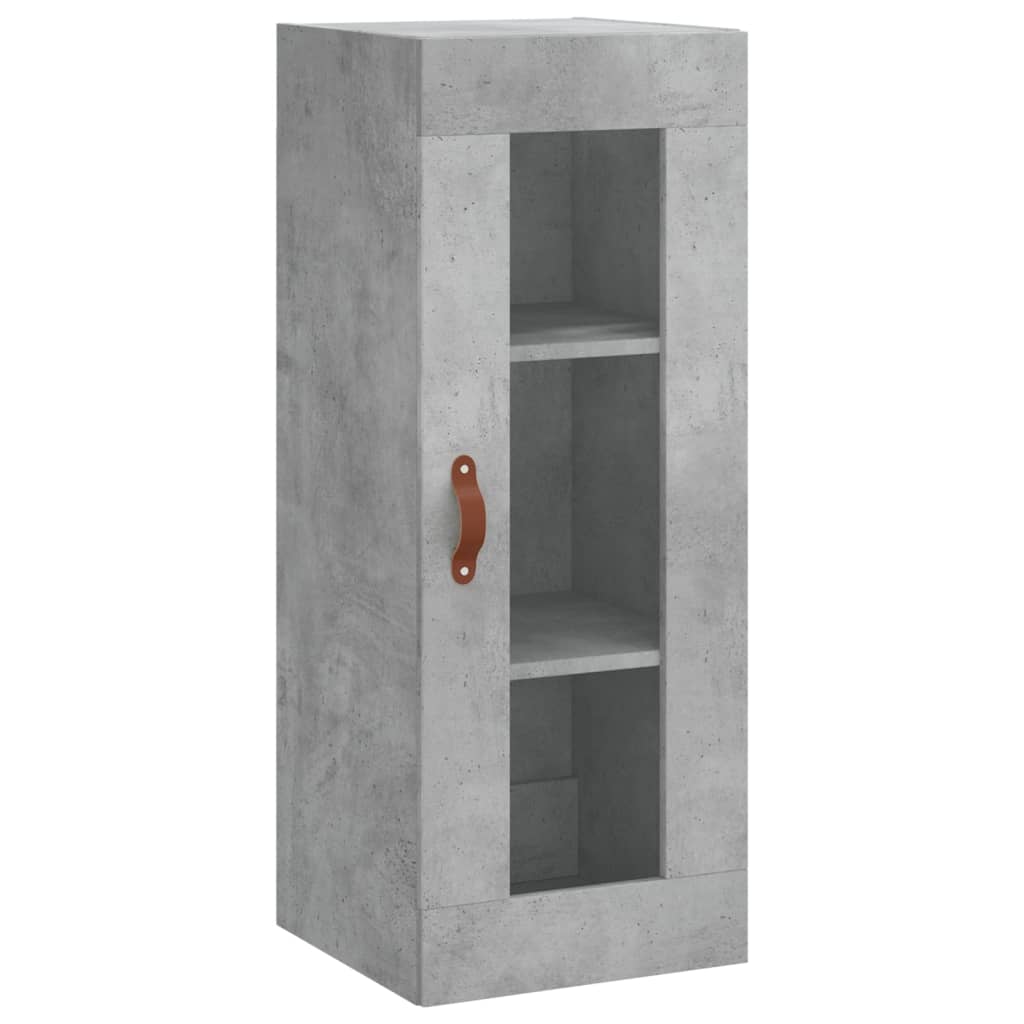 Buffet haut Gris béton 34,5x34x180 cm Bois d'ingénierie