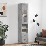 High sideboard Concrete gray 34.5x34x180 cm Engineered wood