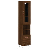 Buffet haut Chêne marron 34,5x34x180 cm Bois d'ingénierie