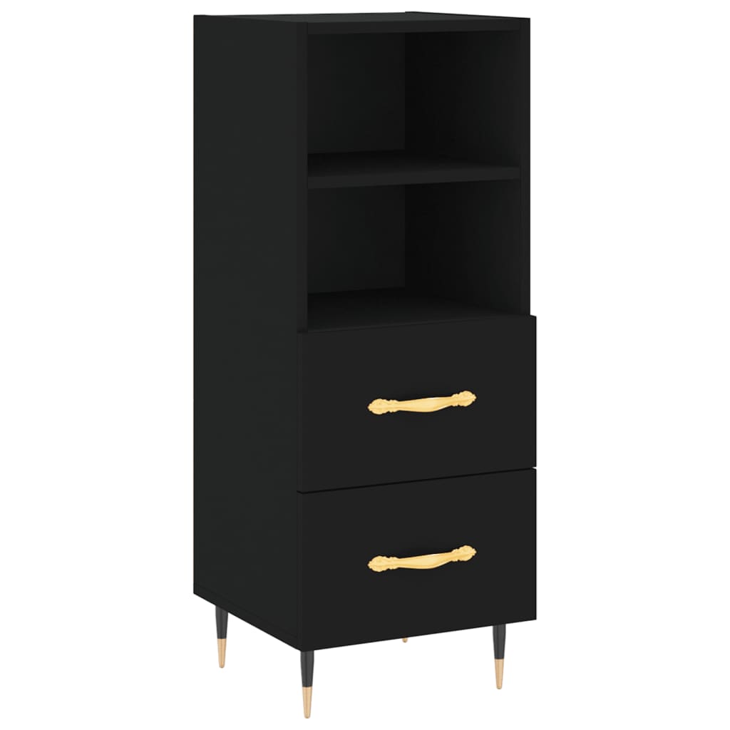 Hohes Sideboard Schwarz 34,5x34x180 cm Holzwerkstoff