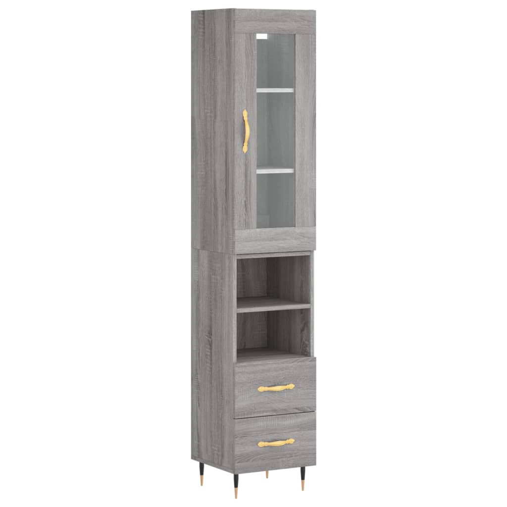 Sonoma high sideboard gray 34.5x34x180 cm Engineered wood