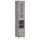 Buffet haut Sonoma gris 34,5x34x180 cm Bois d'ingénierie