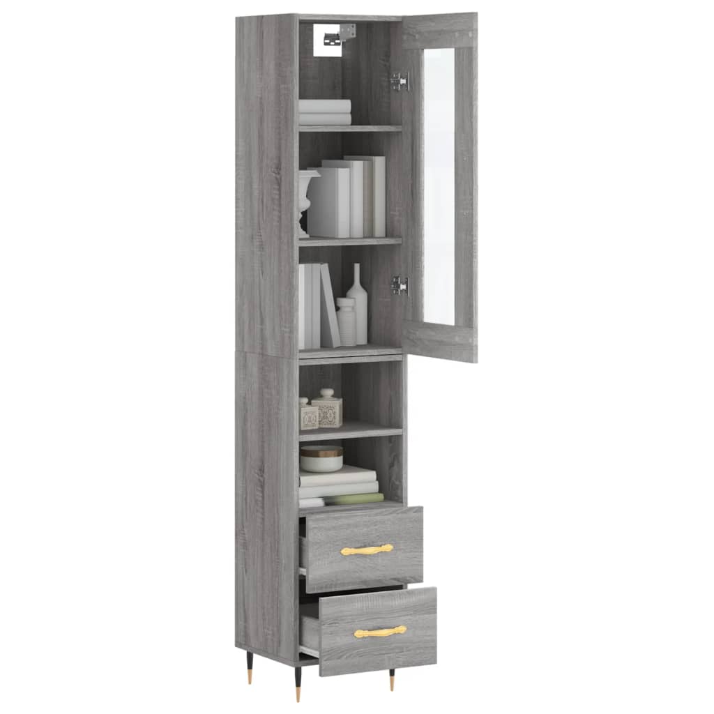 Sonoma high sideboard gray 34.5x34x180 cm Engineered wood