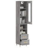 Buffet haut Sonoma gris 34,5x34x180 cm Bois d'ingénierie