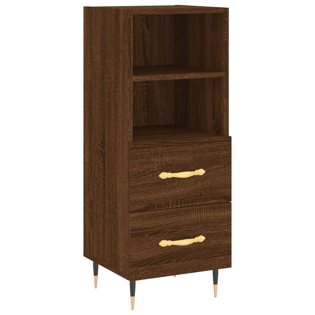 Buffet haut Chêne marron 34,5x34x180 cm Bois d'ingénierie