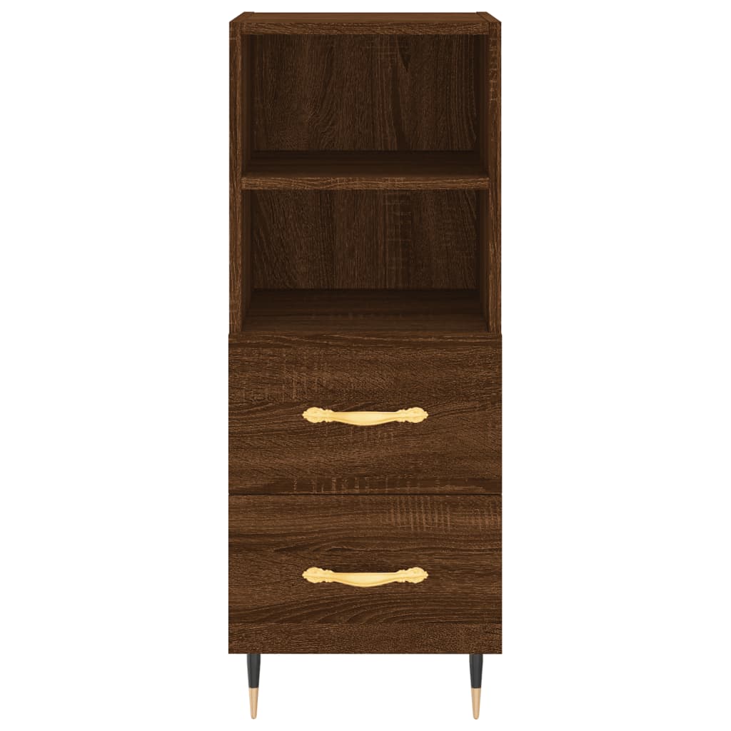 Buffet haut Chêne marron 34,5x34x180 cm Bois d'ingénierie