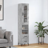 High sideboard Concrete gray 34.5x34x180 cm Engineered wood