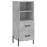 Buffet haut Gris béton 34,5x34x180 cm Bois d'ingénierie