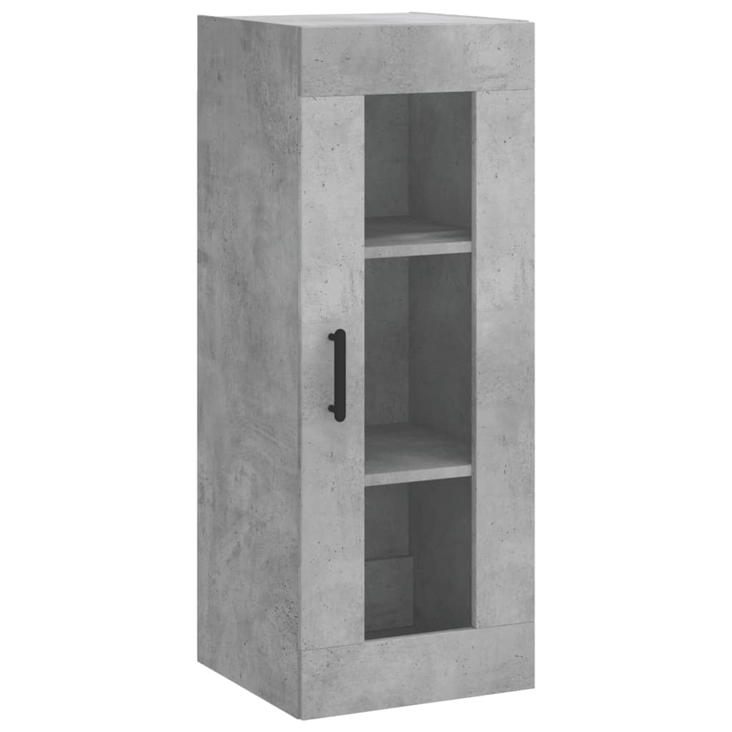 Buffet haut Gris béton 34,5x34x180 cm Bois d'ingénierie