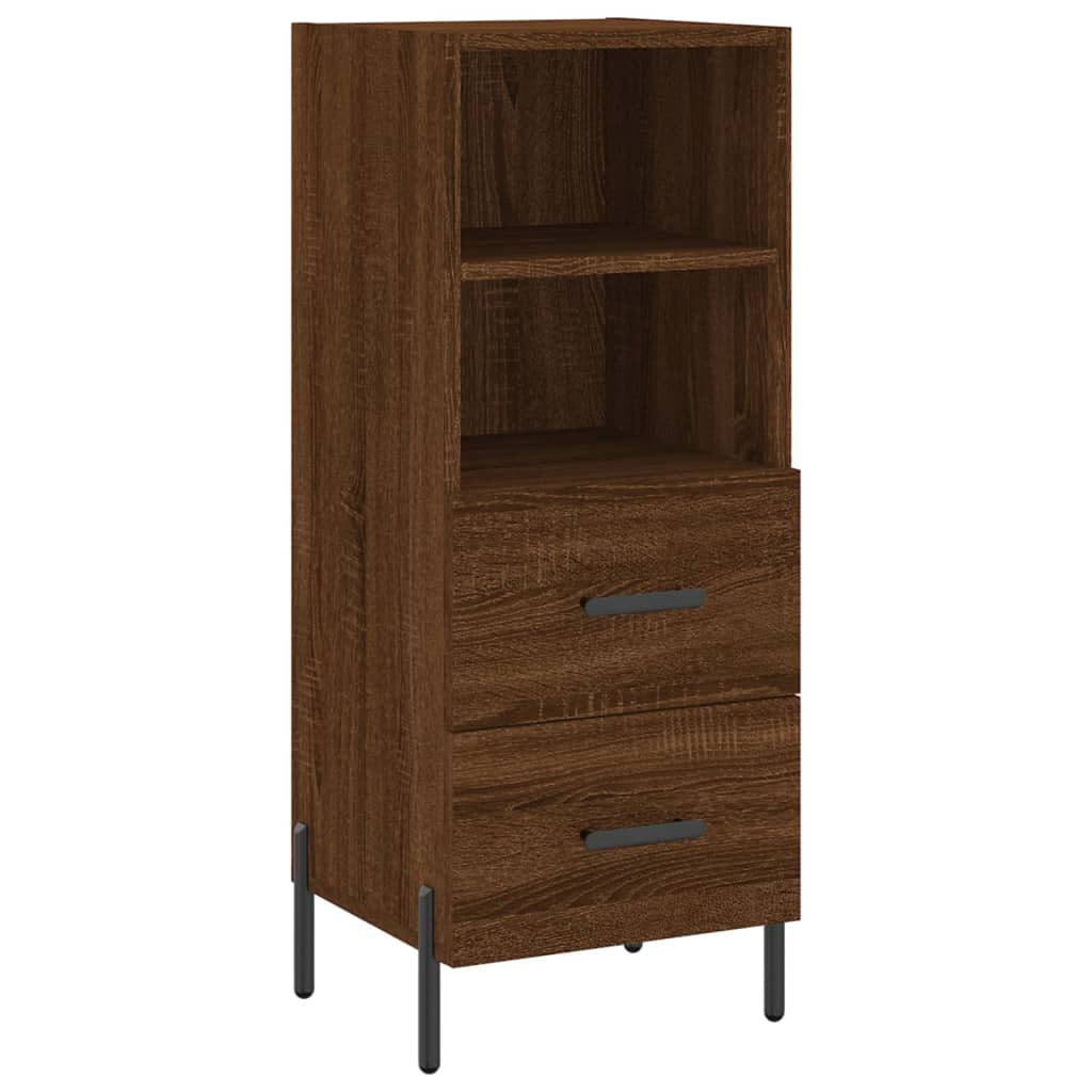 Buffet haut Chêne marron 34,5x34x180 cm Bois d'ingénierie