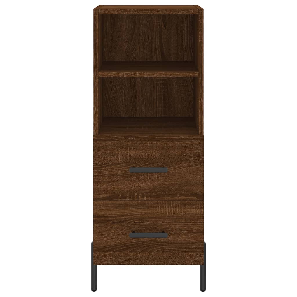 Buffet haut Chêne marron 34,5x34x180 cm Bois d'ingénierie